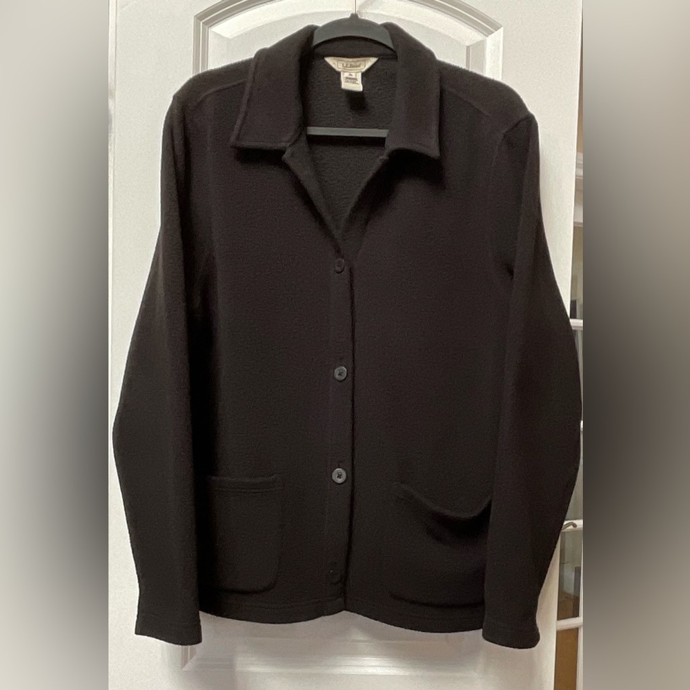 LL Bean Fleece Button Down Cardign